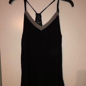 Black Patterned Tank Top